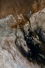 Load image into Gallery viewer, Aerial photograph of remote brown and white salt lake in Gascoyne Region of Western Australia
